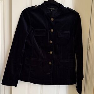 Talbots Navy Velvet Utility Jacket
